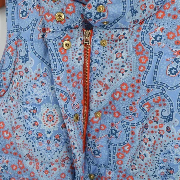 Gretchen Scott The Puffer Vest Pleasantly Paisley Imari Blue Zip Front S - Picture 6 of 8